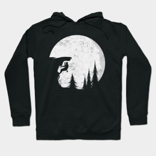 Rock Climbing Cool Moon hipster climber Hoodie